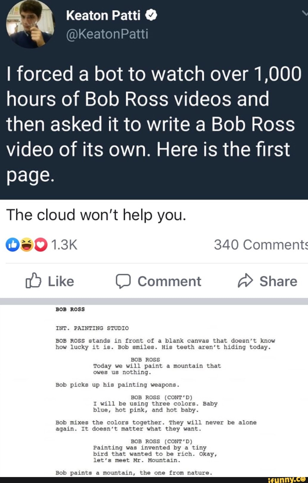 I forced a bot to watch over 1 000 hours of Bob Ross videos and