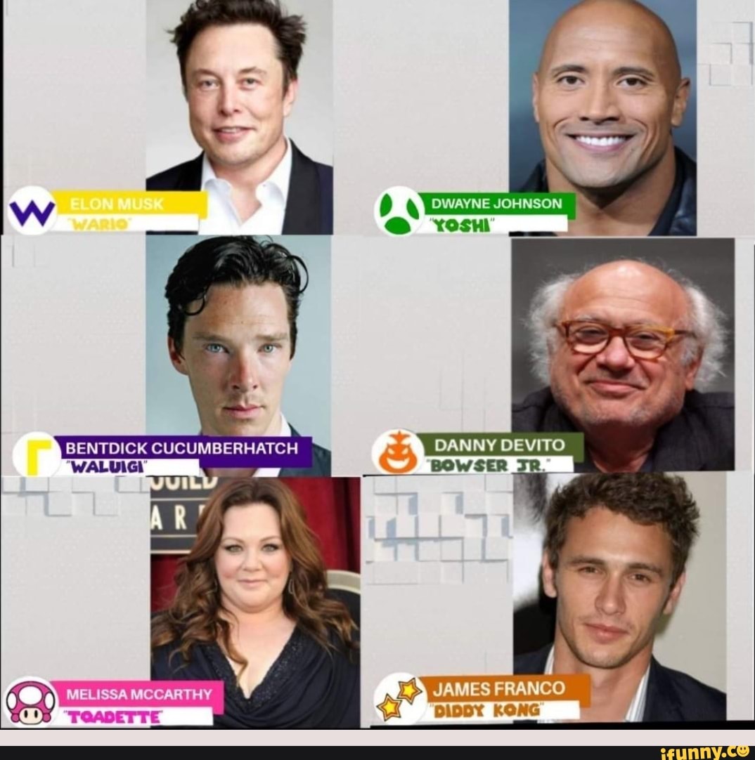 BENTDICK CUCUMBERHATCH DANNY DEVITO MELISSA MECARTHY JAMES FRANCO DIDDY  KONG - iFunny Brazil