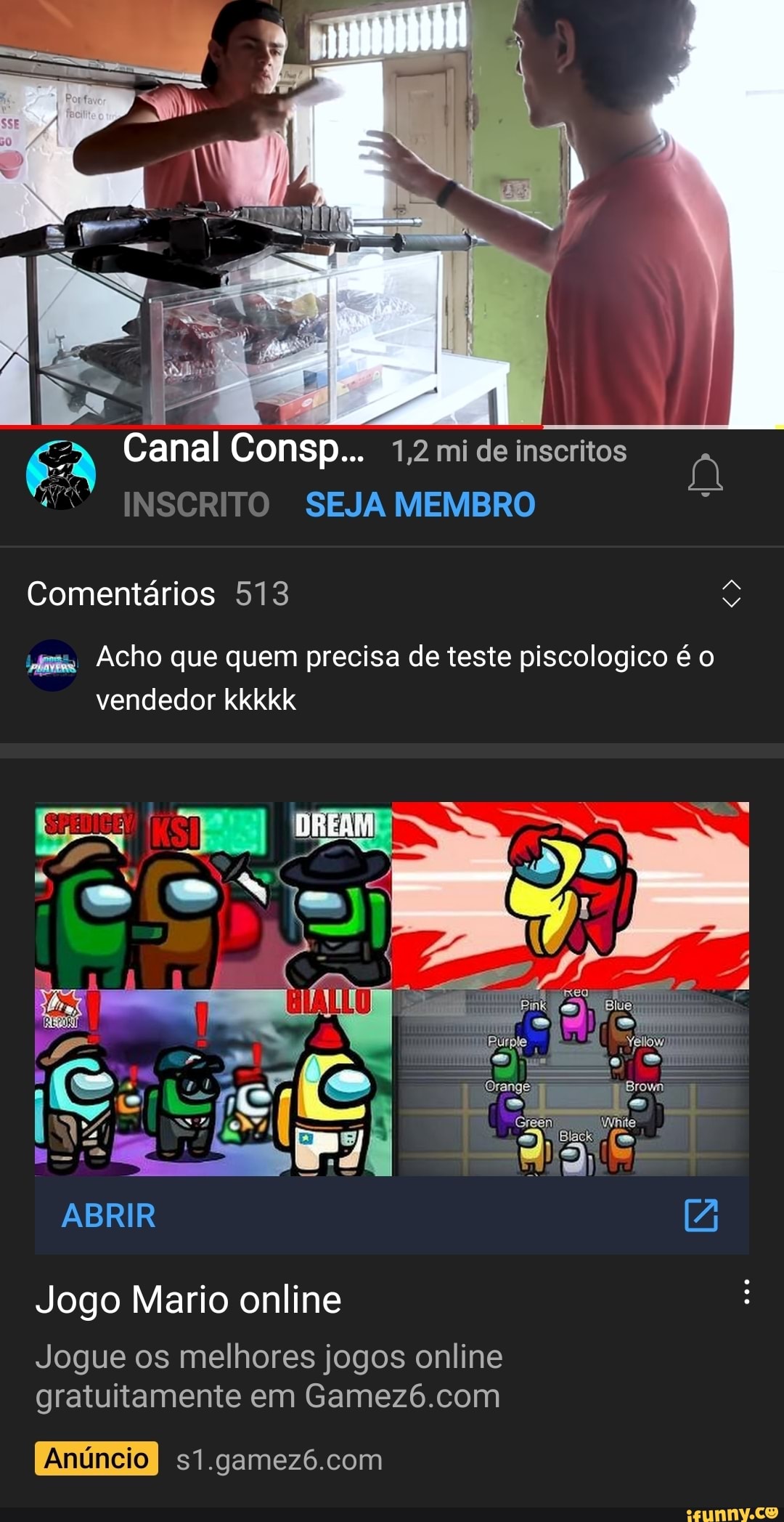 NOVO JOGO DO CANAL - TESTE