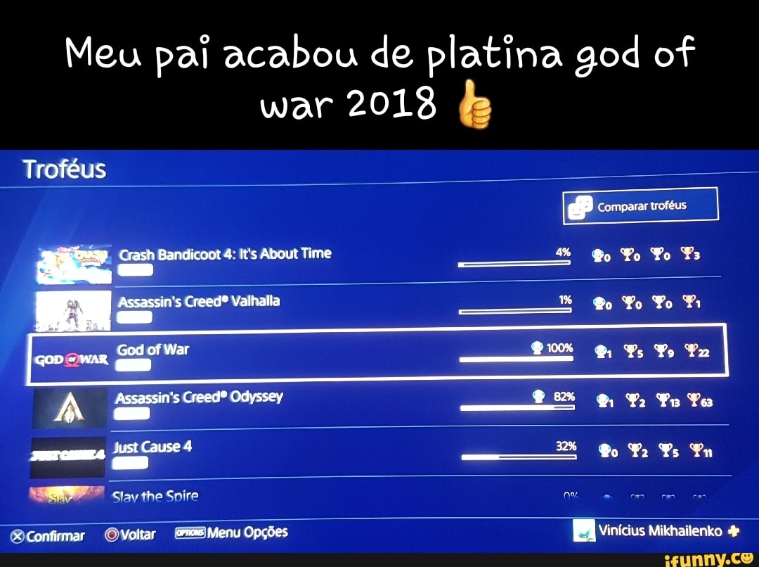 God Of War - Troféu De Platina (ps4)