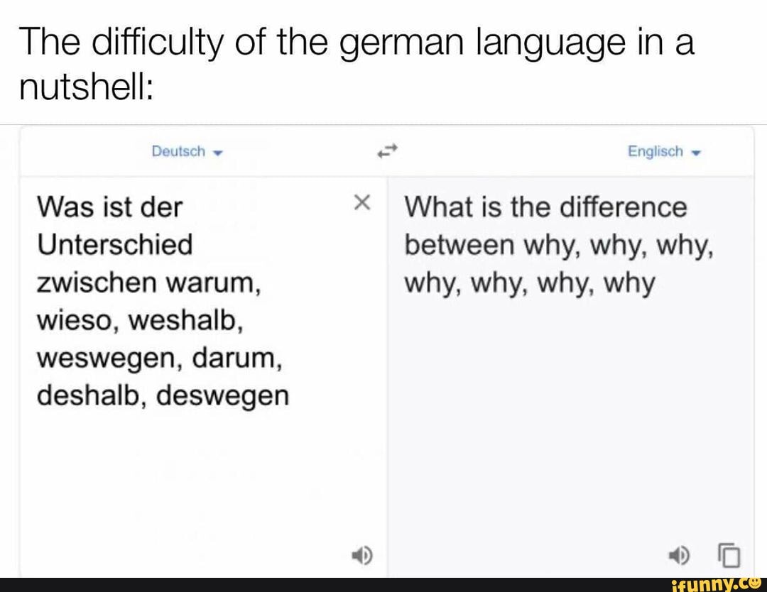 The difficulty of the german language in a nutshell Deutsch Was ist