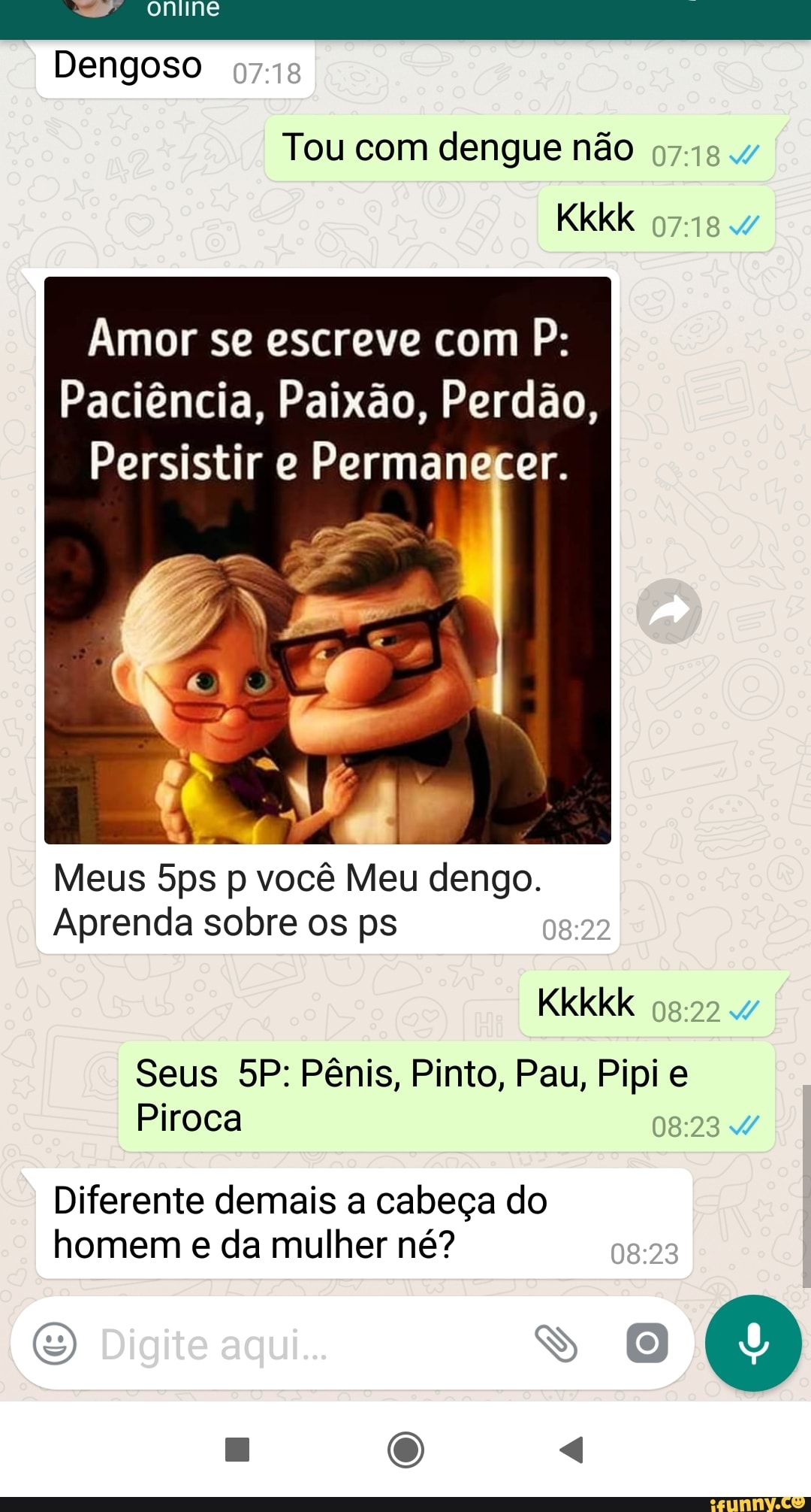 Amor se escreve com P: Paciência, Paixão, Perdão, Persistir e Permaneger. a  nheta - iFunny Brazil