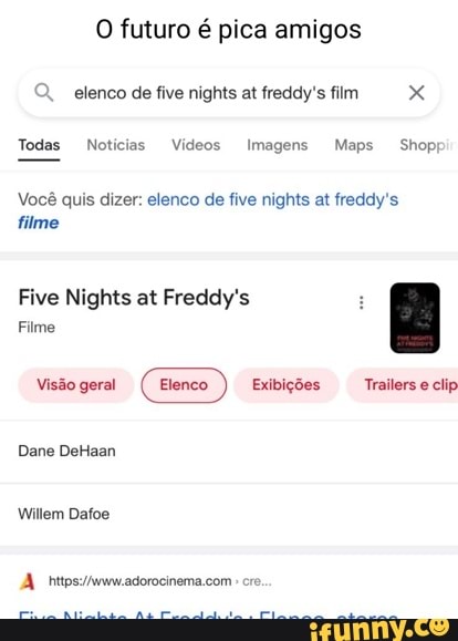 Q elenco de fnaf movie Five Nights at Freddy's Filme geral
