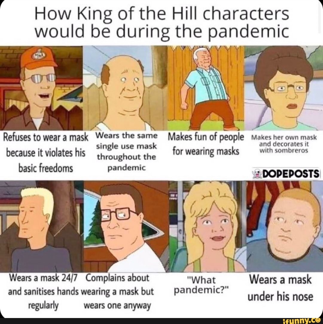 How King of the Hill characters would be during the pandemic Refuses to  wear a mask