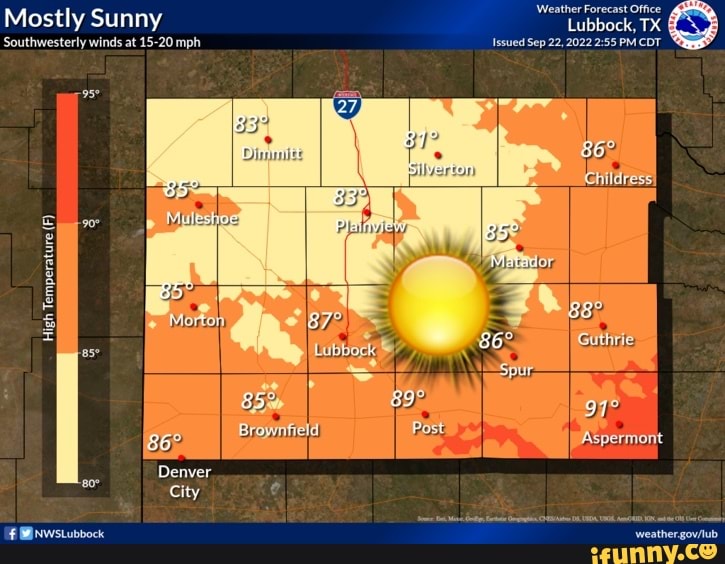 Mostly Sunny Southwesterly winds at 1520 mph Weather Forecast Office