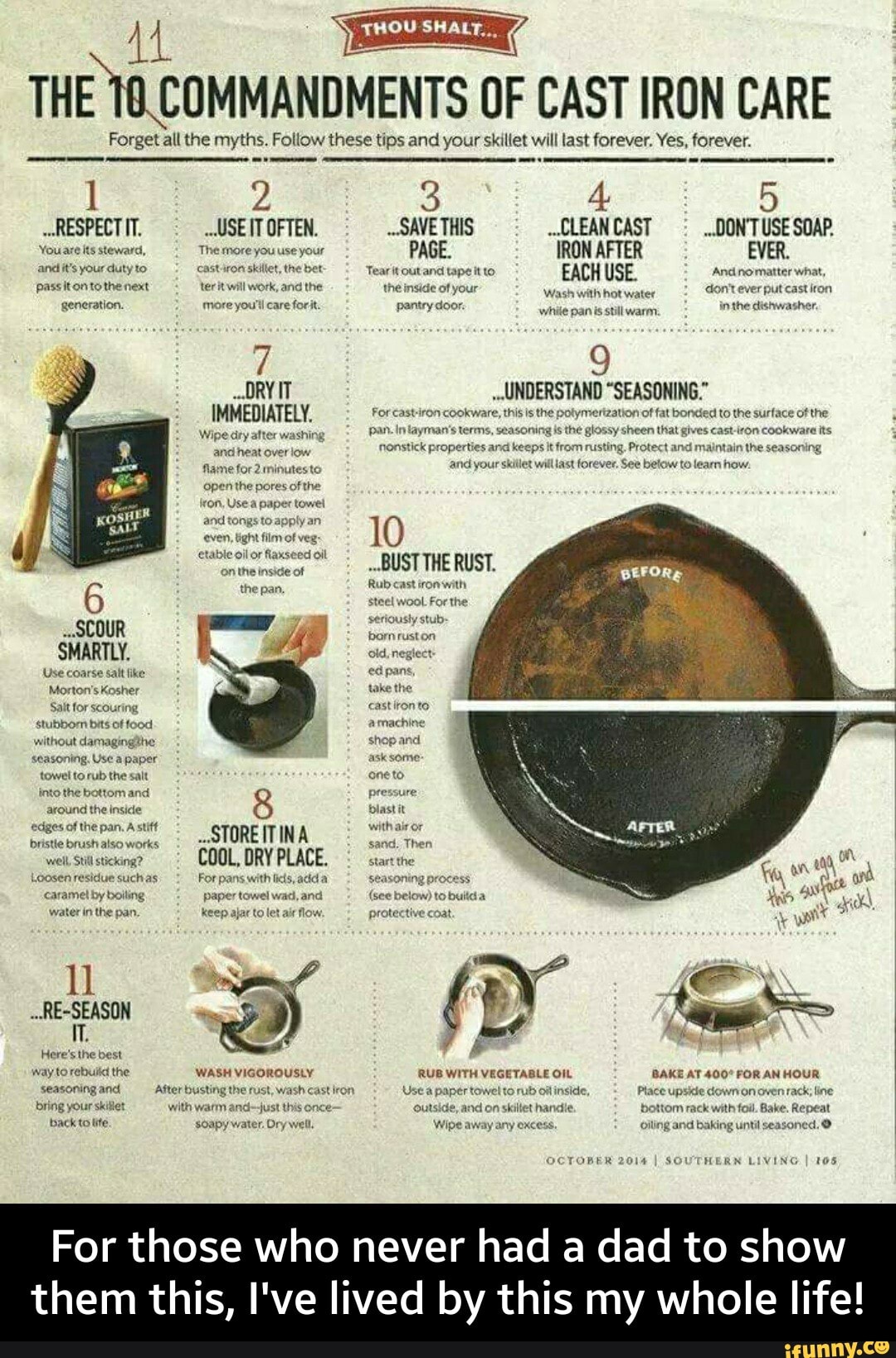 THE 10. COMMANDMENTS OF CAST IRON CARE Forget all the myths. Follow these  tips and your