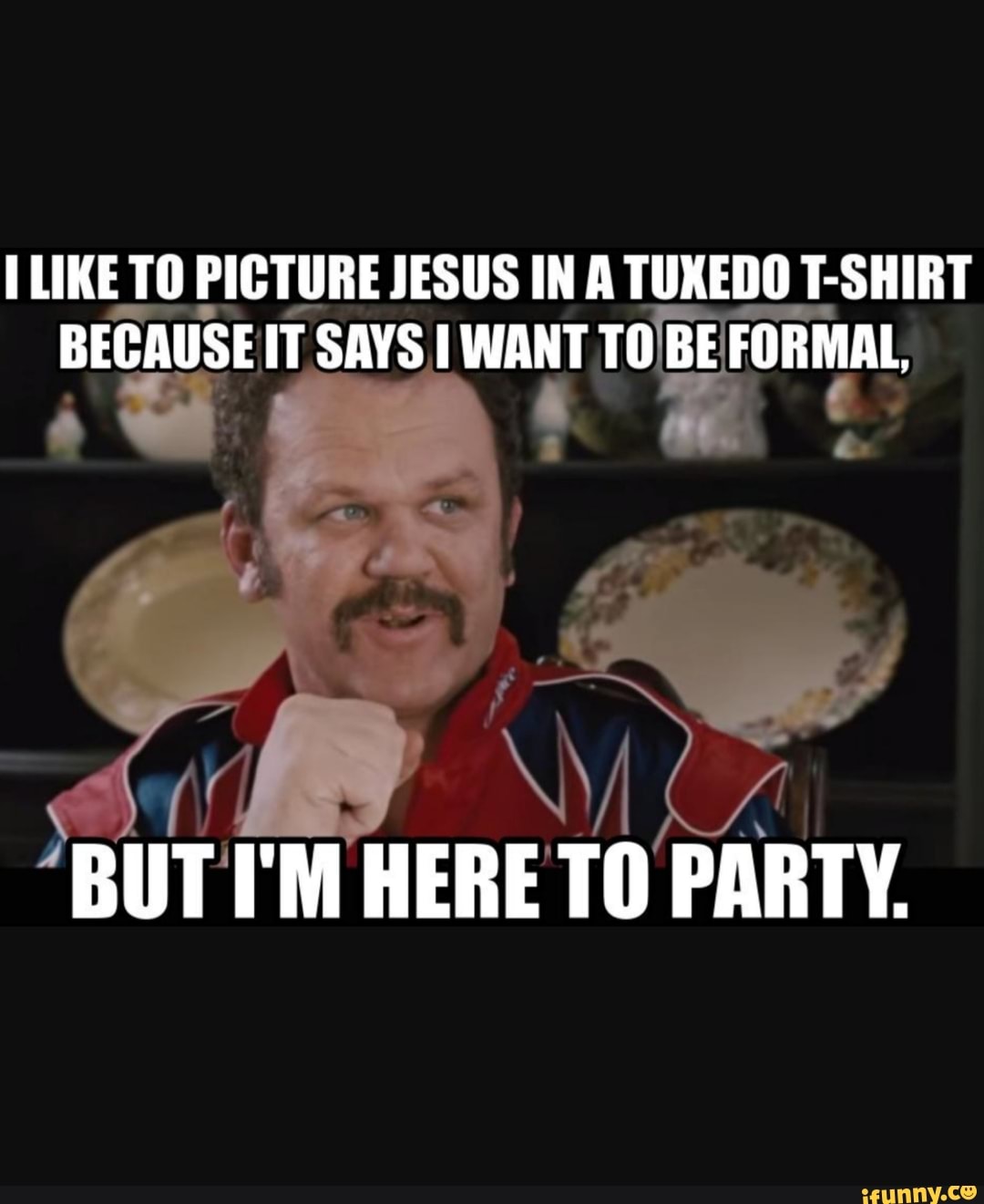 Jesus in a 2025 tuxedo t shirt