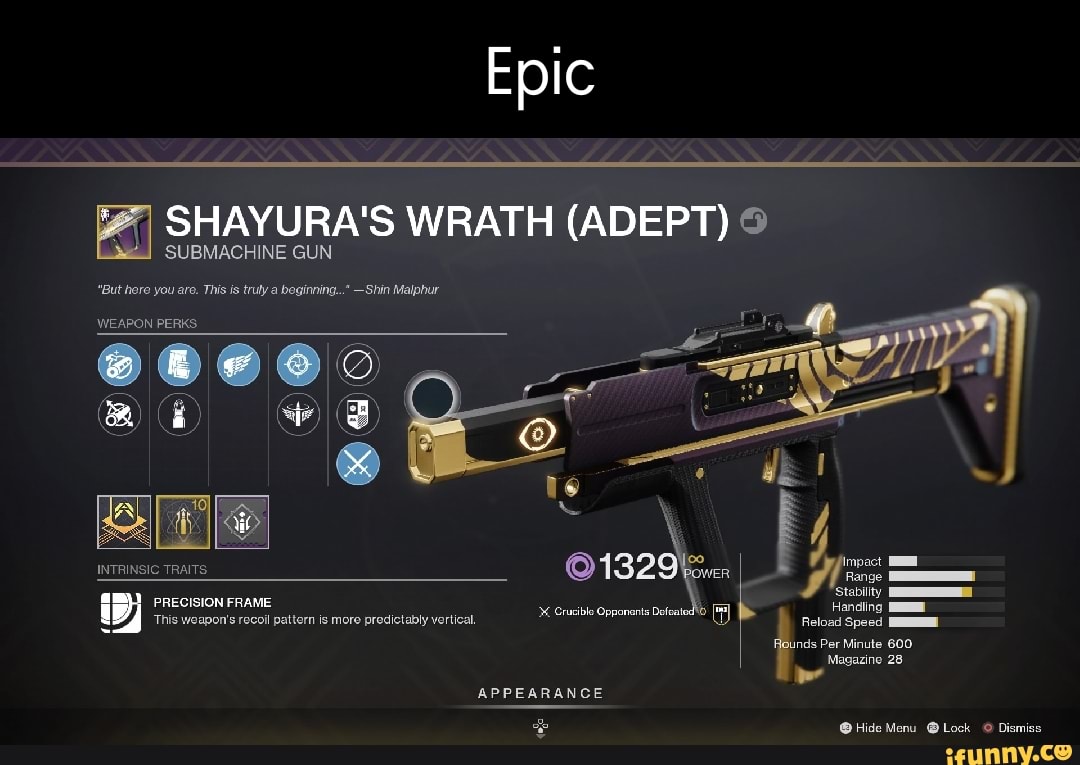 Epic SHAYURA'S WRATH (ADEPT) SUBMACHINE GUN *But here you are