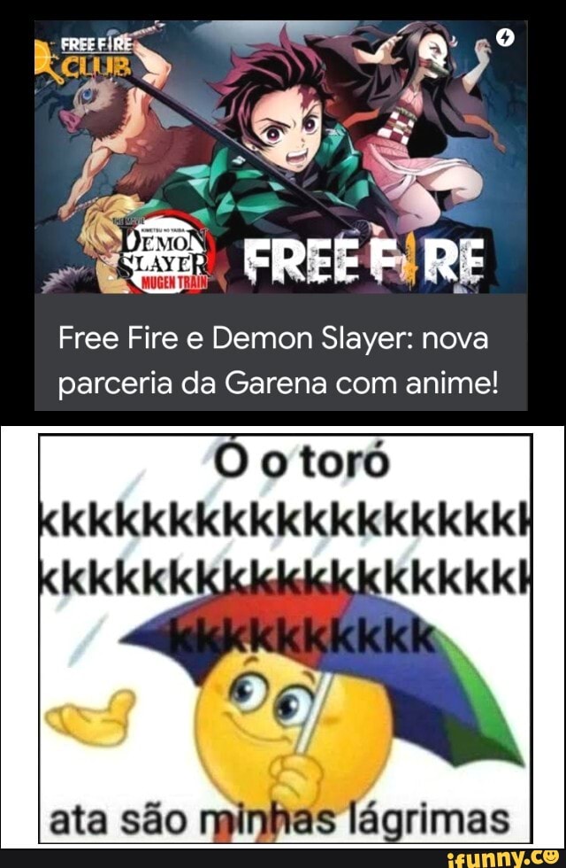 Free Fire e Demon Slayer: nova parceria da Garena com anime - Free Fire Club  - iFunny Brazil