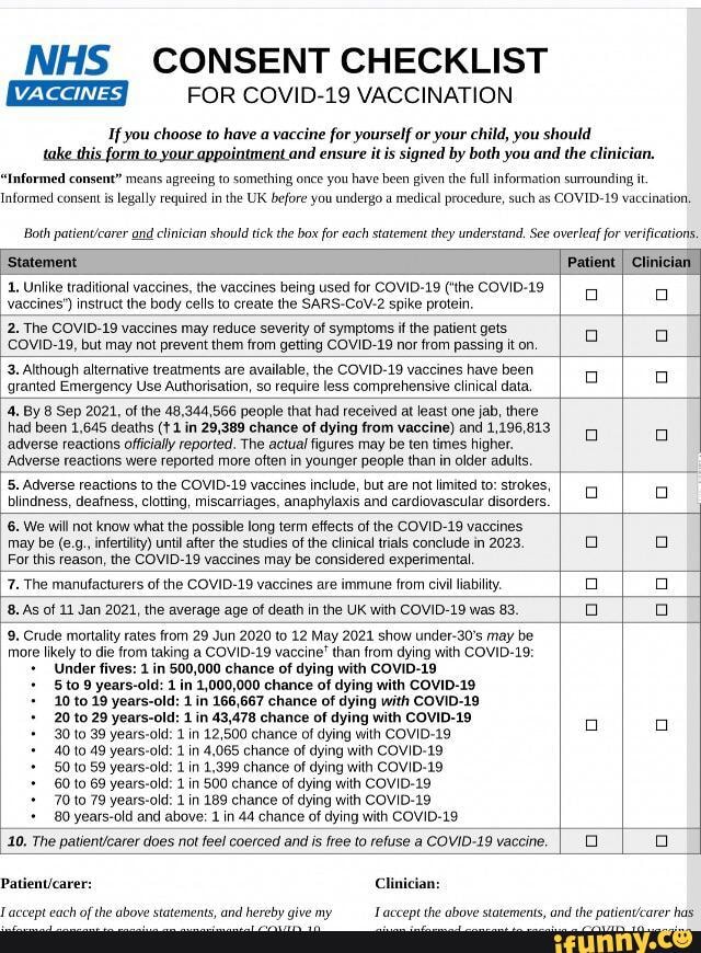 Nhs Consent Form.pdf NHS CONSENT CHECKLIST FOR COVID-19 VACCINATION If you choose to have a ...
