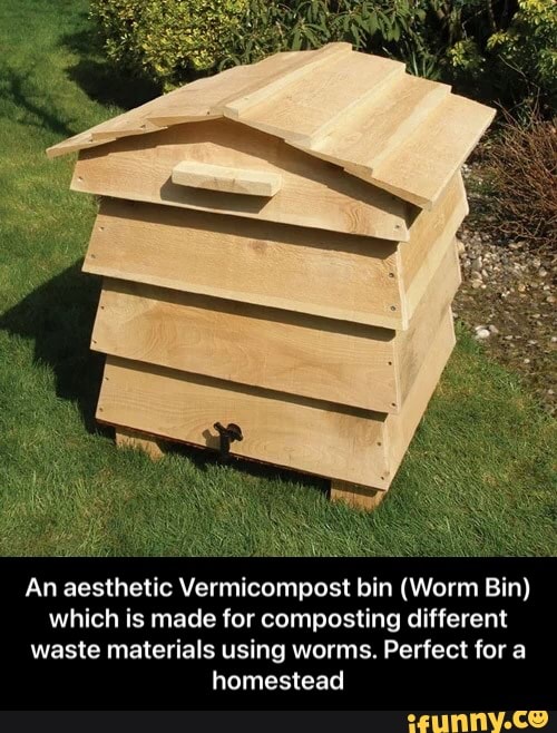 An aesthetic bin (Worm Bin) which is made for composting