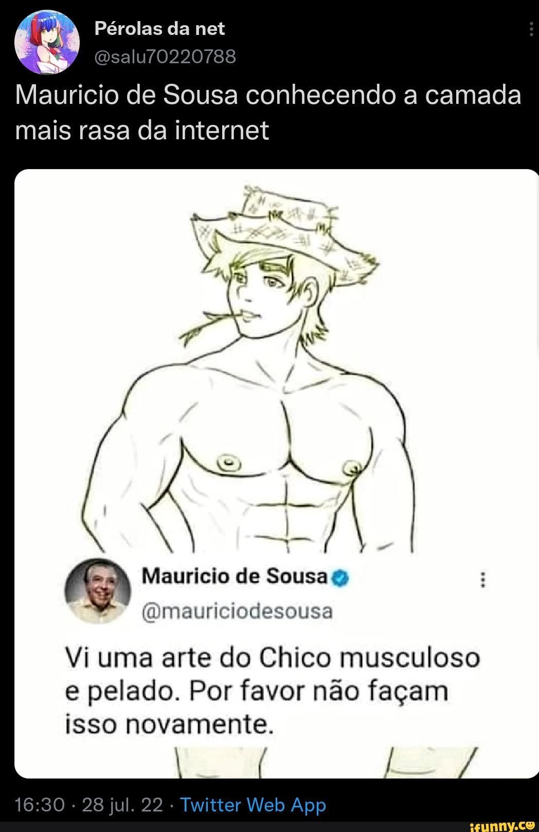 Mauricio de Sousa conhecendo a camada Pérolas da net mais rasa da internet  GA Mauricio de