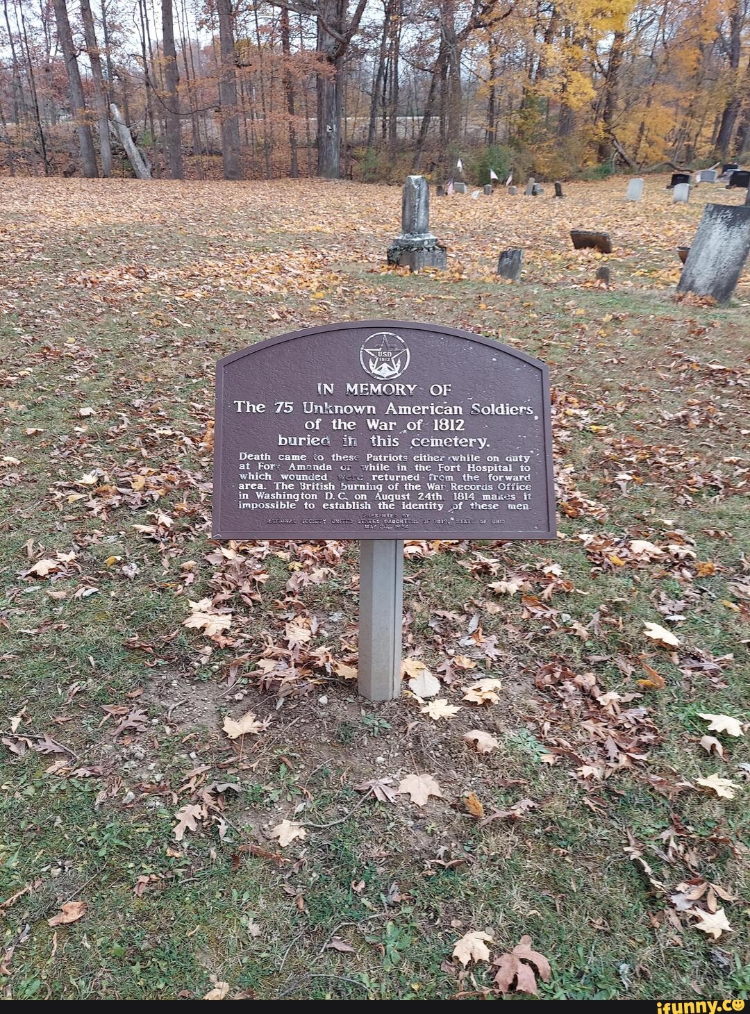 Fort Amanda, Ohio. - _IN MEMORY- OF -The 75 Unknown American Soldiers ...