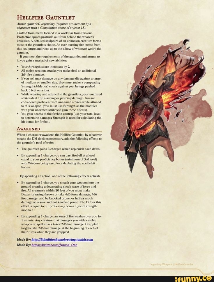 HELLFIRE GAUNTLET 'Armor with Constitution (requires attunement by a