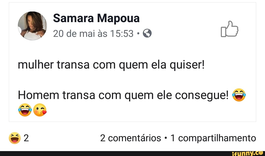 Mulher Transa Com Quem Ela Quiser Homem Transa Com Quem Ele Consegue Comentarios