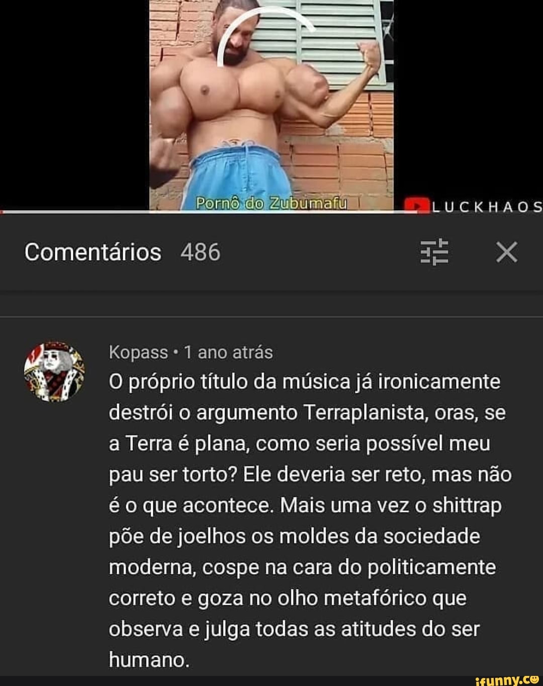 Kopass 1 ano atrás O próprio título da música já ironicamente destrói o  argumento Terraplanista, oras,