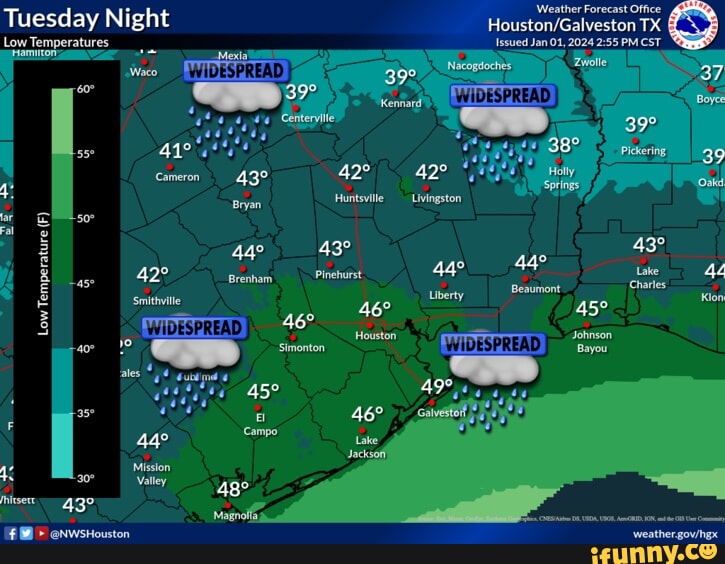 Weather Forecast Office Beaumont WIDESPREAD weather Tuesday Night