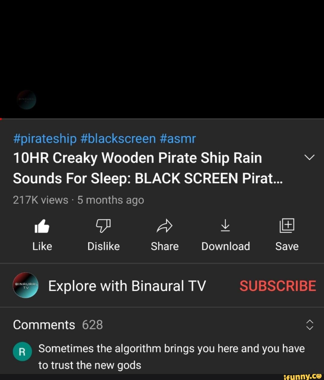 pirateship #blackscreen #asmr 10HR Creaky Wooden Pirate Ship Rain Sounds  For Sleep: BLACK SCREEN Pirat... 217K