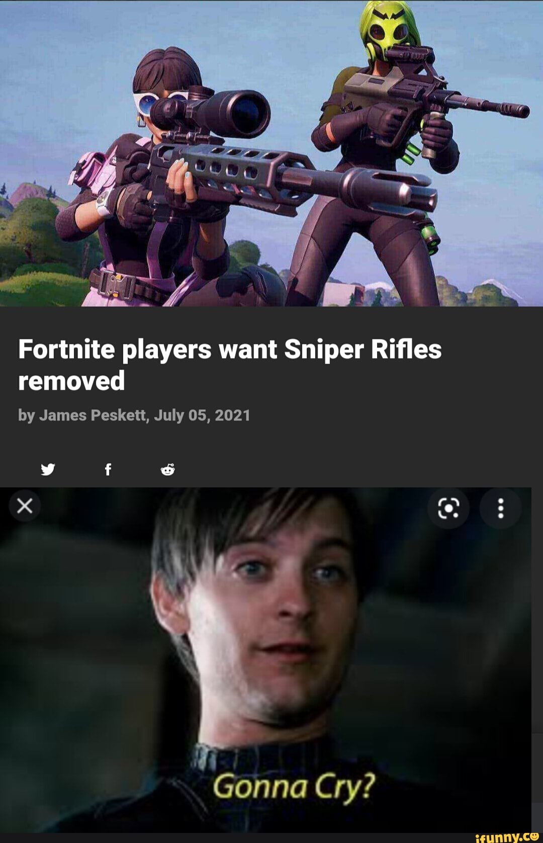 Fortnite players want Sniper Rifles removed