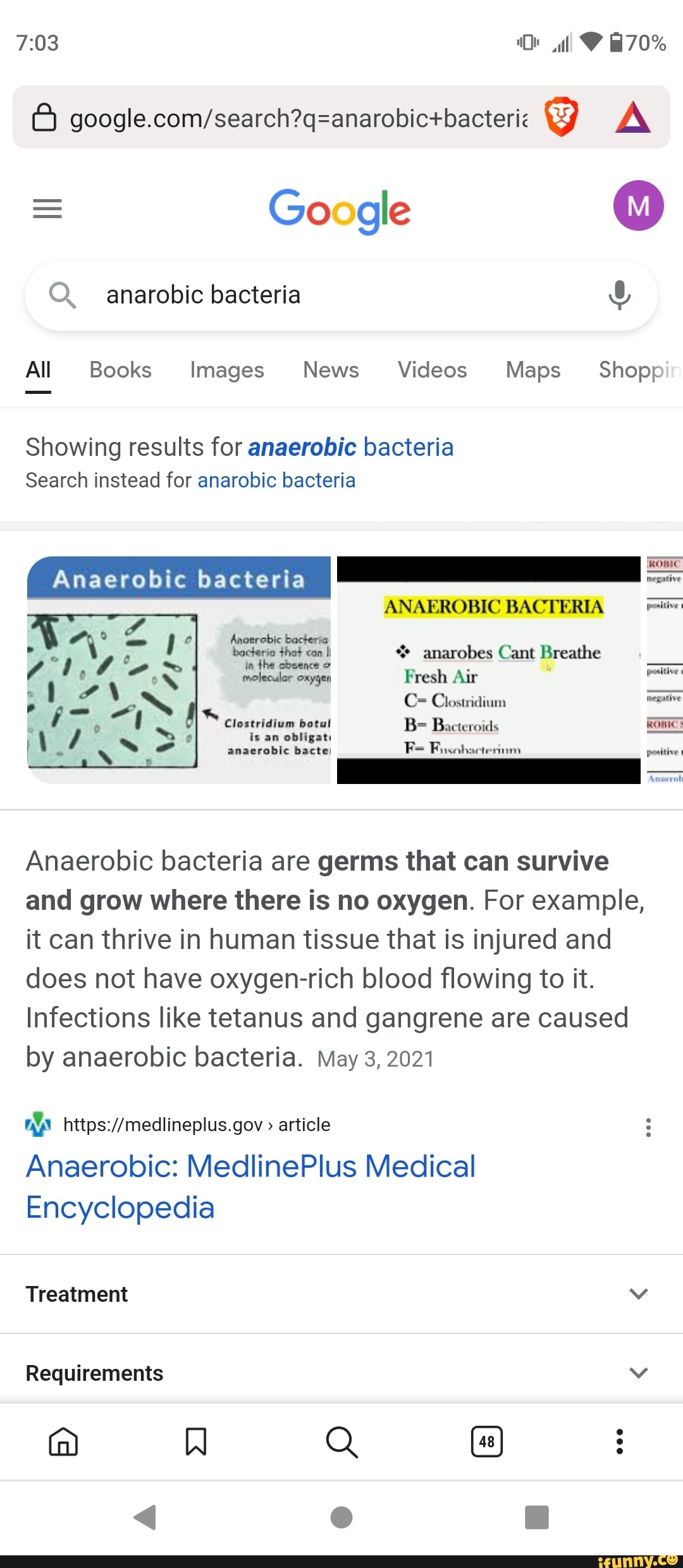 = Google ll 70 Q. anarobic bacteria All Books Images News Videos Maps