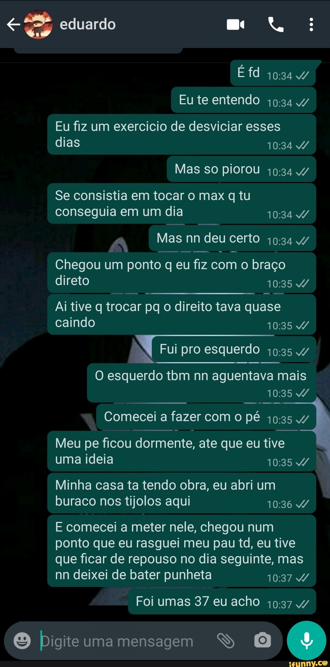 Coo fd Eu te entendo eduardo Eu fiz um exercicio de desviciar esses dias  Mas so