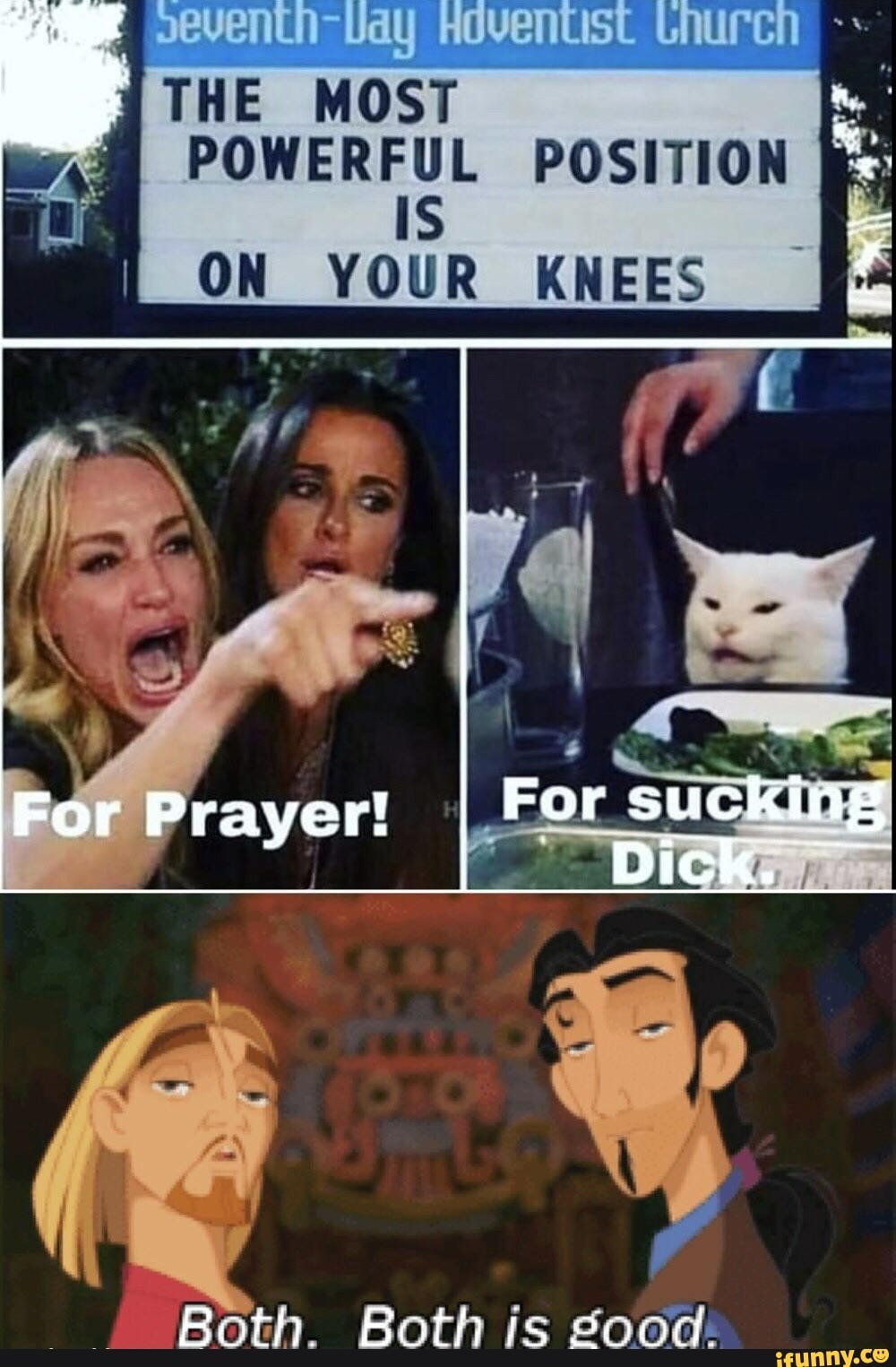 THE MOST POWERFUL POSITION is ON YOUR KNEES For Prayer! For sucking Dick.  Both. Both is good: - iFunny Brazil