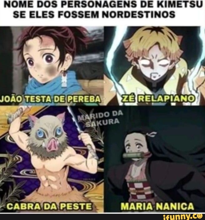 Memes Personagens de Anime - Memes Personagens de Anime