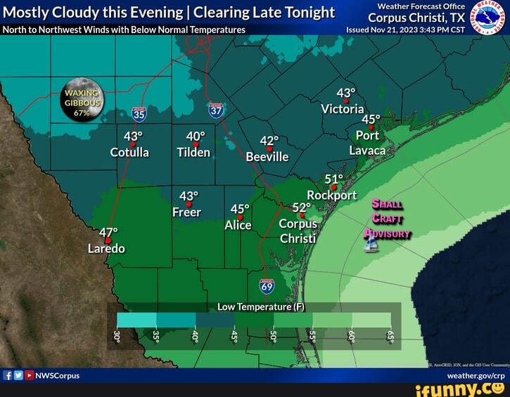 Weather Forecast Office Mostly Cloudy this Evening I Clearing Late