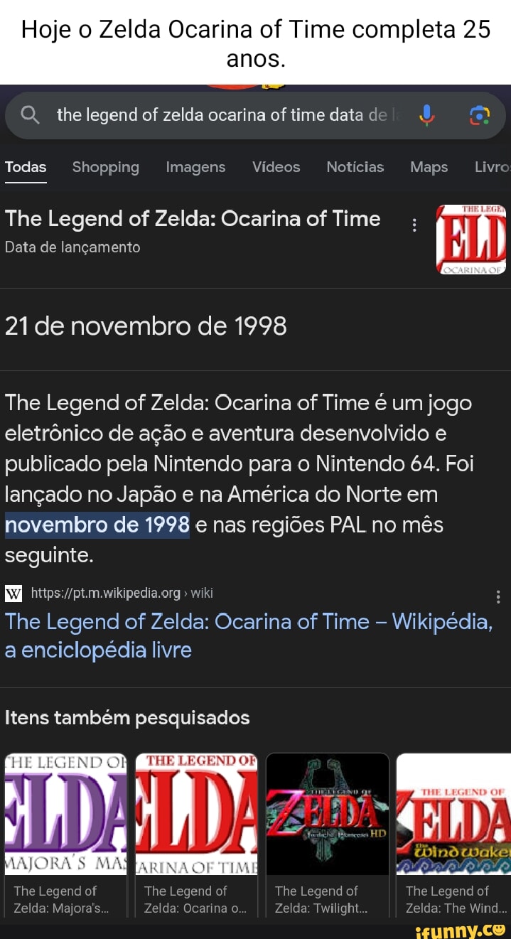 Te, legend of Zelda. - Ocarina of Time PT-BR.zipffile - iFunny Brazil