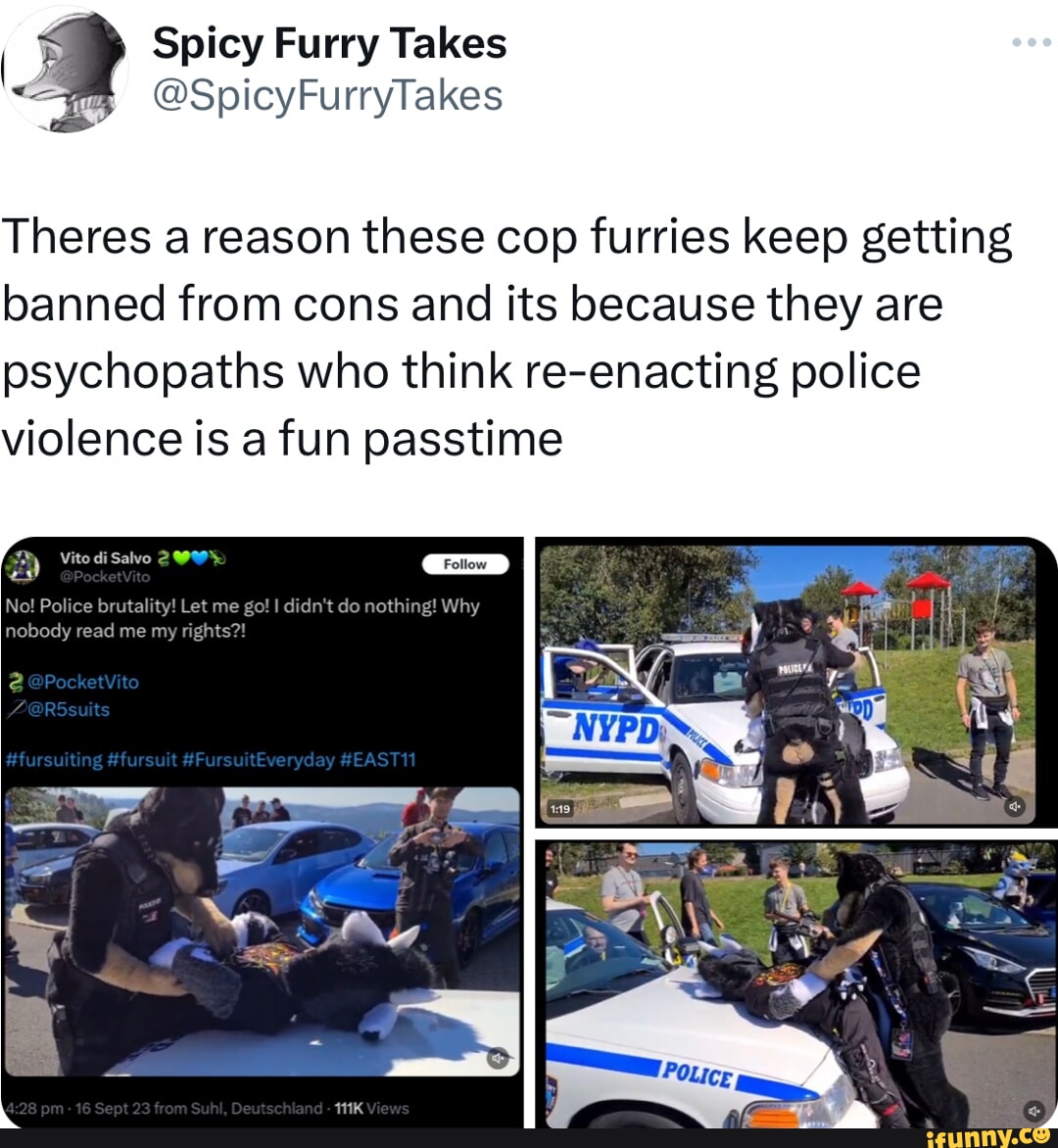 I ) Spicy Furry Takes SpicyFurryTakes Theres a reason these cop