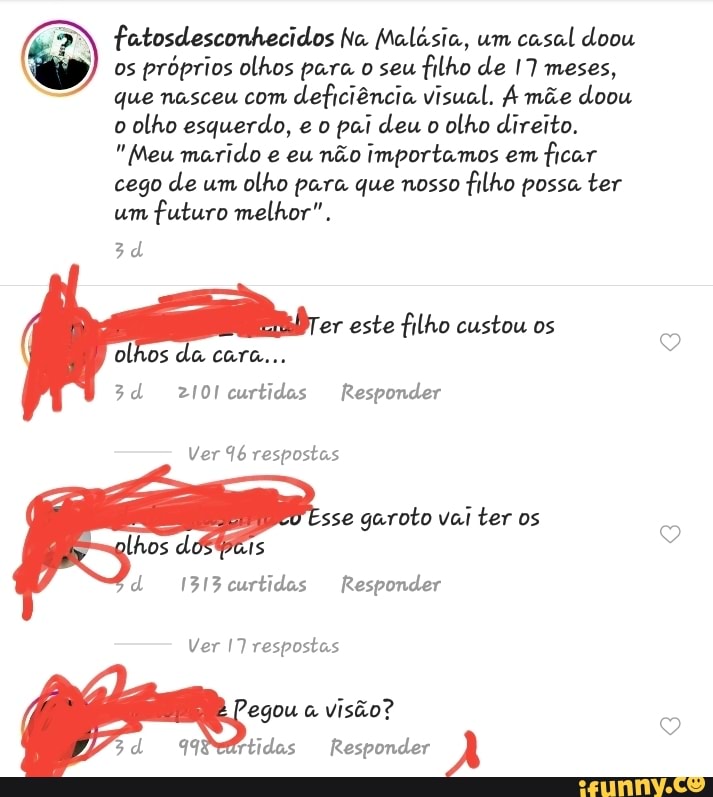 NÃO PEGOU OS OLHOS DO PAI