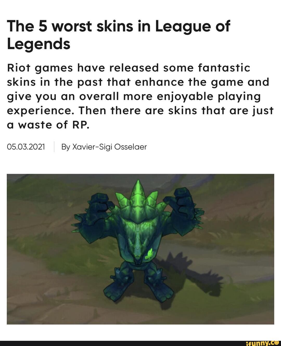 Worst League of Legends skins