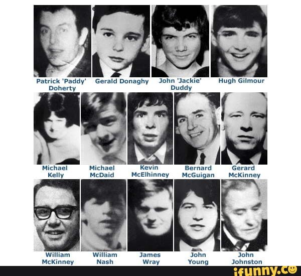 Patrick 'Paddy' Gerald Donaghy John 'Jackie Duddy Hugh Gilmour Doherty ...