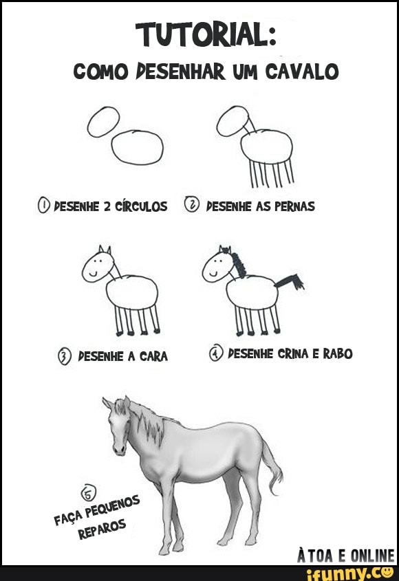 Passo a passo para desenhar um tutorial de desenho de cavalo uma