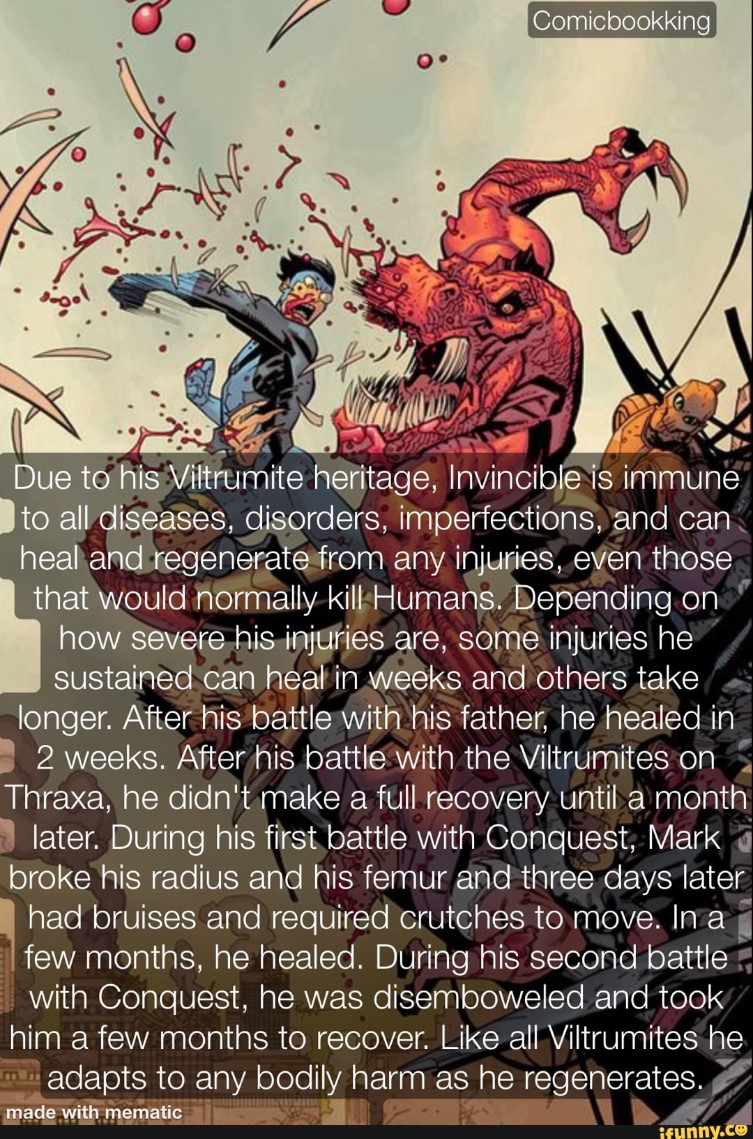 Due to his Viltrumite heritage. Invincible is immune to all diseases ...