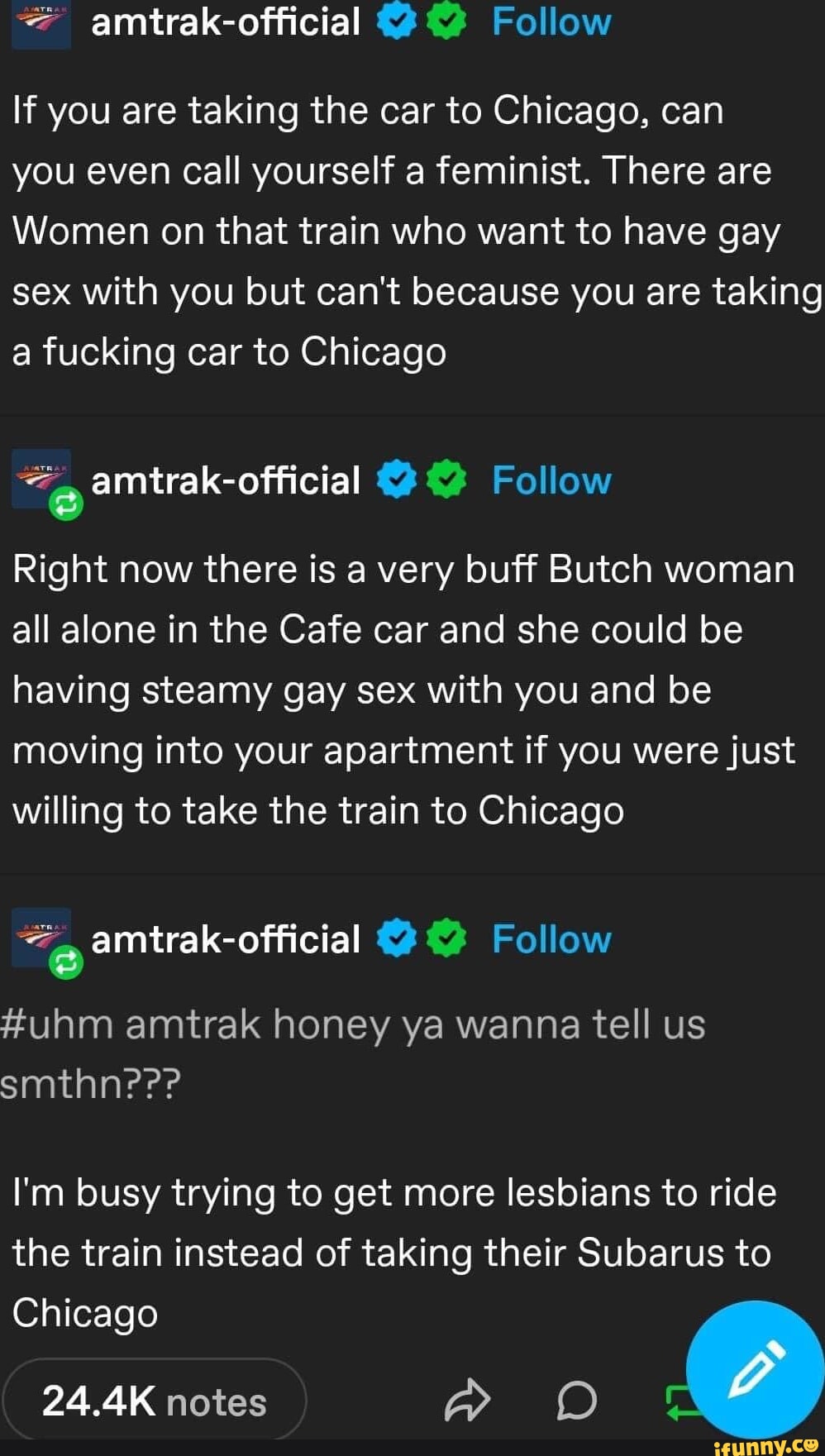 amtrak- official @ @ Follow If you are taking the car to Chicago, can you  even call yourself