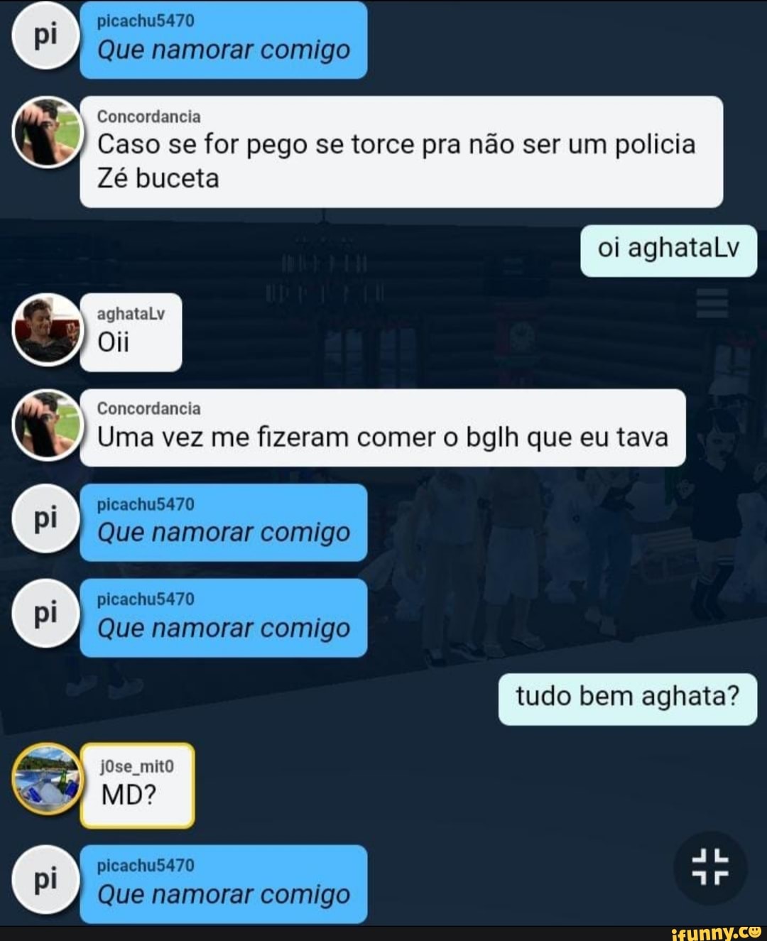 Picachu5470 Que namorar comigo Com Caso se for pego se torce pra não ser um  policia