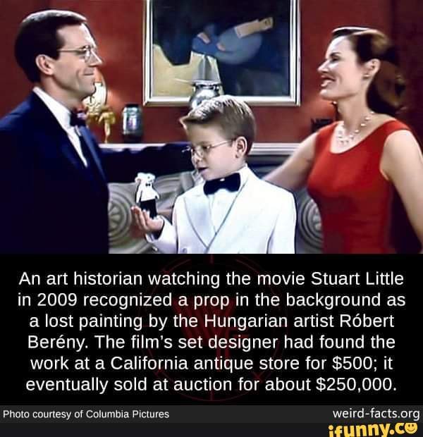 An art historian watching the movie Stuart Little in 2009