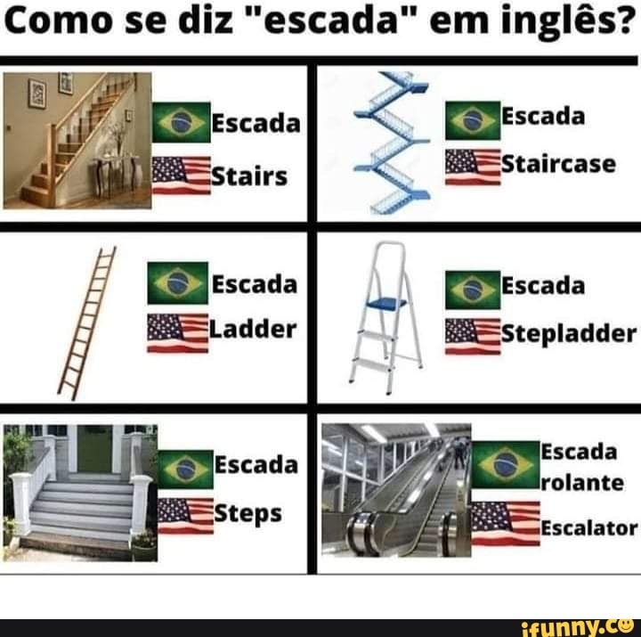 Escada: de quantas formas podemos dizer escada em inglês?