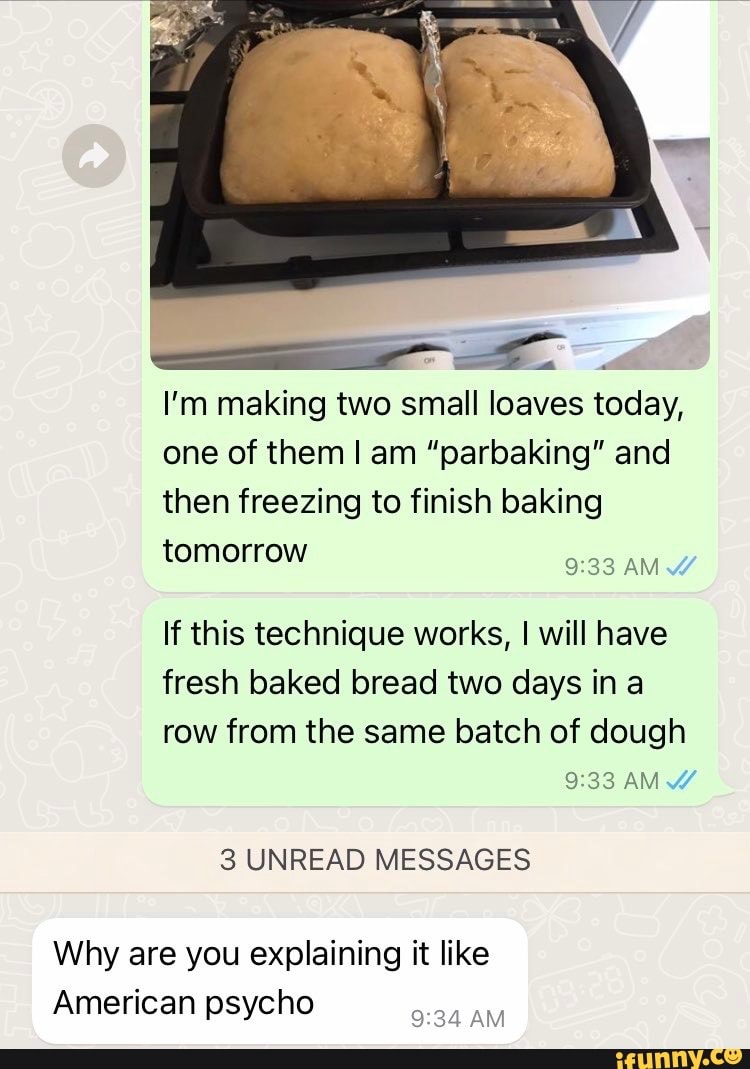 Parbaking bread, Freshly baked from the freezer