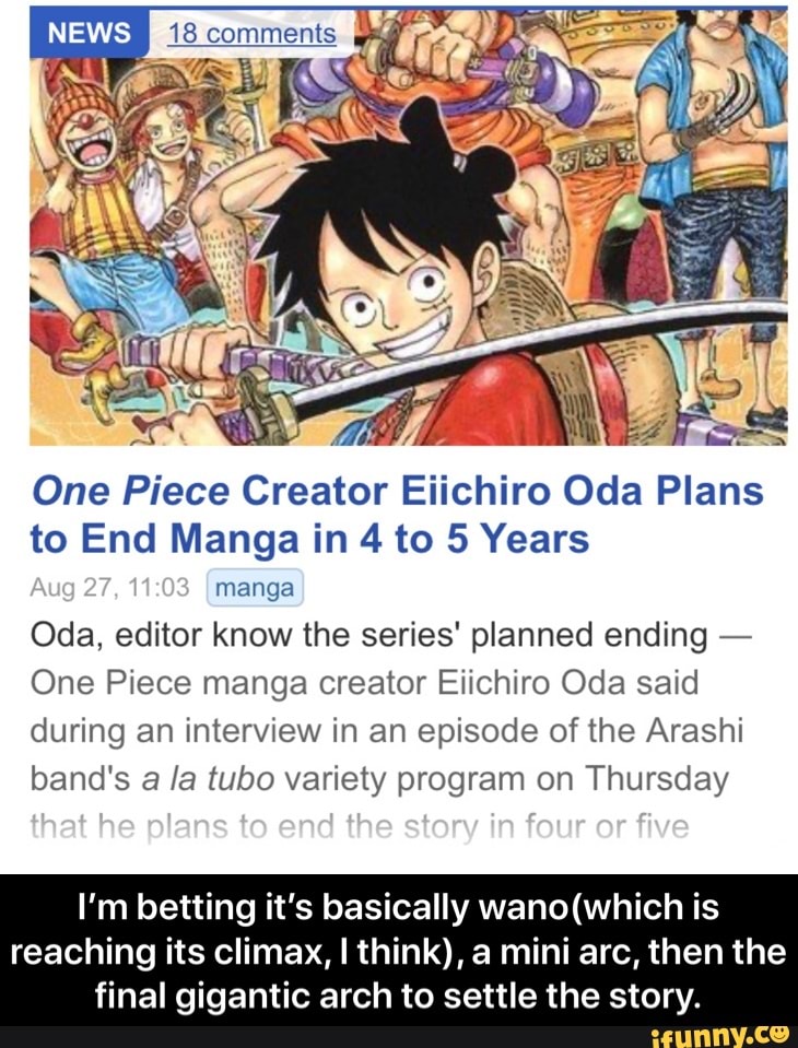 Is Japanese manga One Piece ending after 25 years? Comic's creator