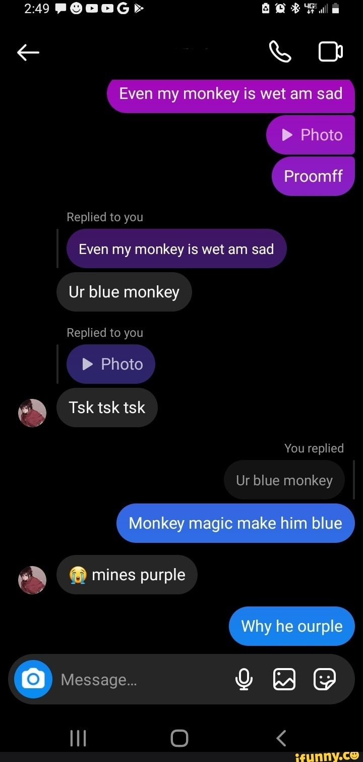 I am purple and I am a monkey!