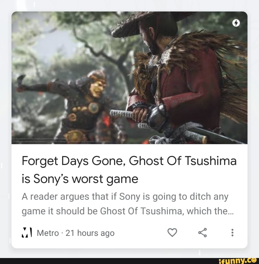 Forget Days Gone, Ghost Of Tsushima is Sony's worst game