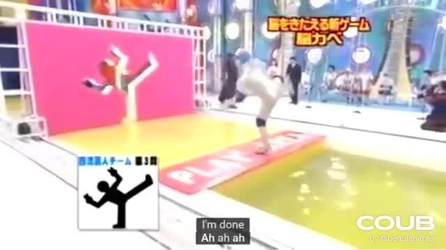 Funny Japanese Game Show - Human Tetris (Hole In The Wall) on Make a GIF