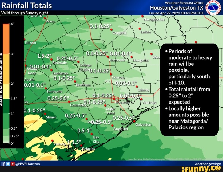 Rainfall Totals Weather Forecast Office TX Issued Apr 22, 2023 PM CDT