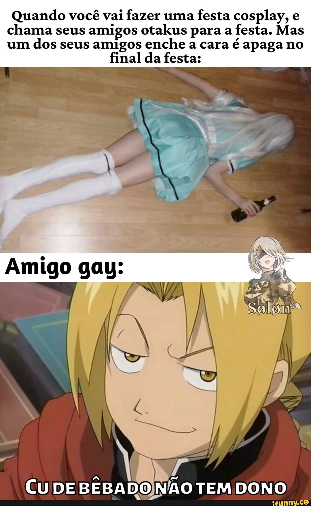 Quando você vai fazer uma festa cosplay, e chama seus amigos otakus para a  festa. Mas