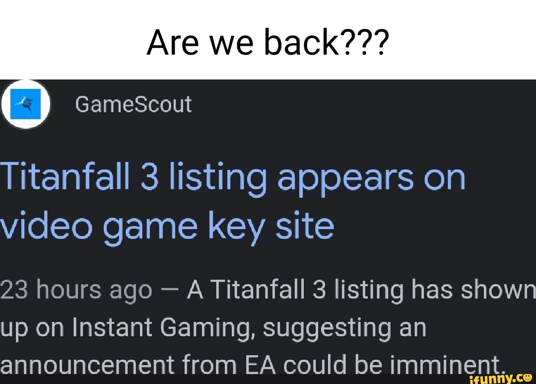 Titanfall 3 shows up on Instant Gaming : r/titanfall