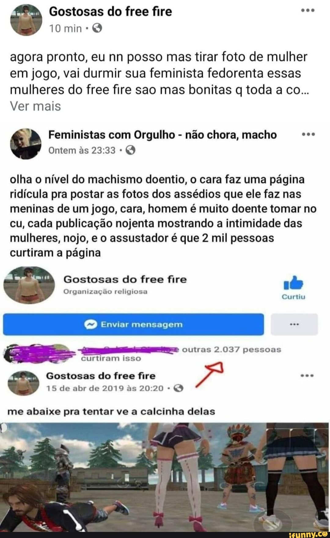 Agora pronto, eu nn posso mas tirar foto de mulher em jogo, vai durmir sua  feminista