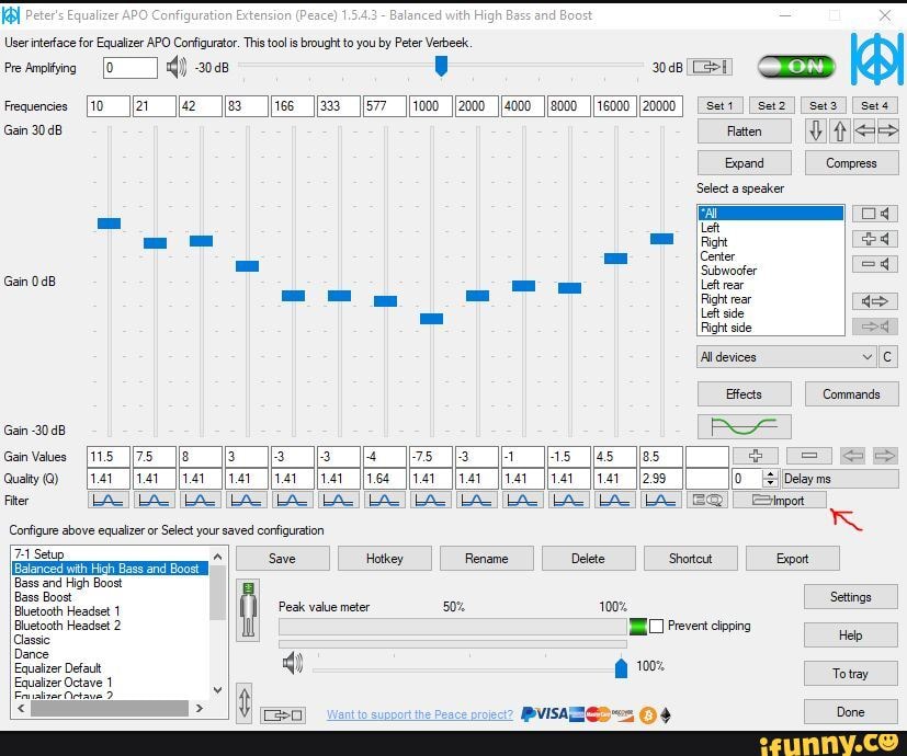 A) DESKTOP Equalizer APO + PEACE install Equalizer APO and PEACE, a