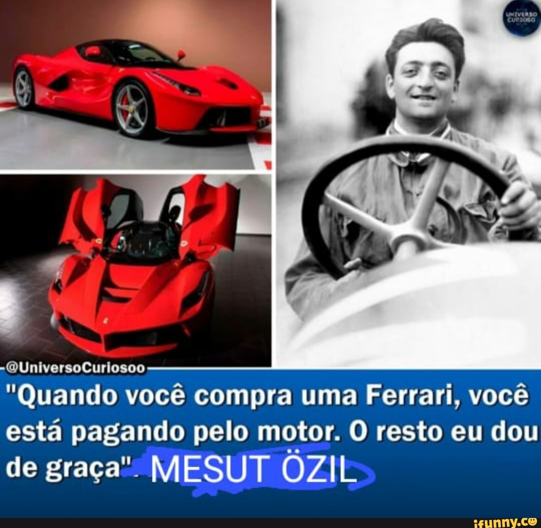 Semelhança do meia alemão Özil com o fundador da Ferrari, Enzo